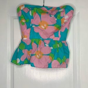 Lily Pulitzer floral strapless top